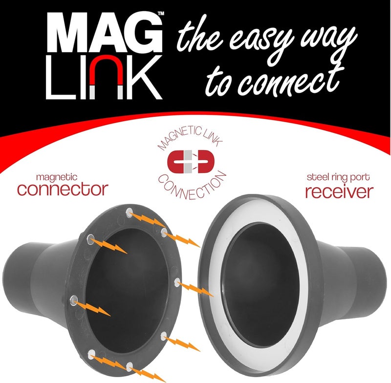 Fulton Woodworking Tools 4" to 2.5" MagLink Magnetic Dust Collection Starter Kit, Quick Connect Shop Vaccuum, Mag Dust Collection Fittings for Vac Hose & Shop Vacuums, Fast Connect to Machine Port - Image 4